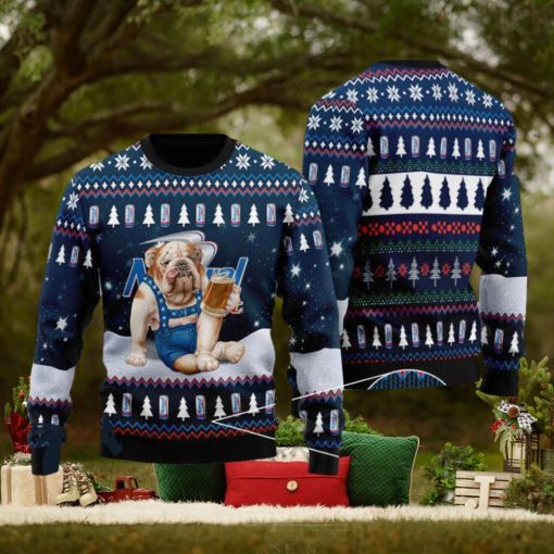 Bulldog Drink Natural Light Beer Christmas Ugly Sweater For Men And Women Gift Christmas