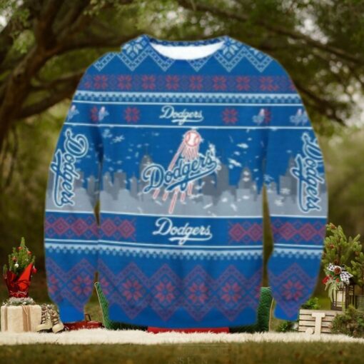 Skyline Dodgers Baseball Christmas City Ugly Sweater