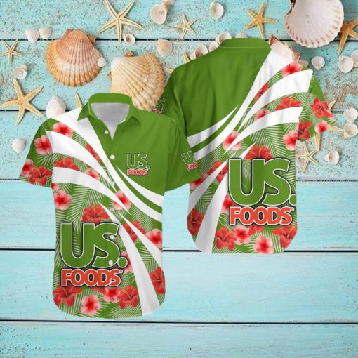 us foods Logo Stylish AOP Hawaiian Shirt Tropical Aloha For Mens