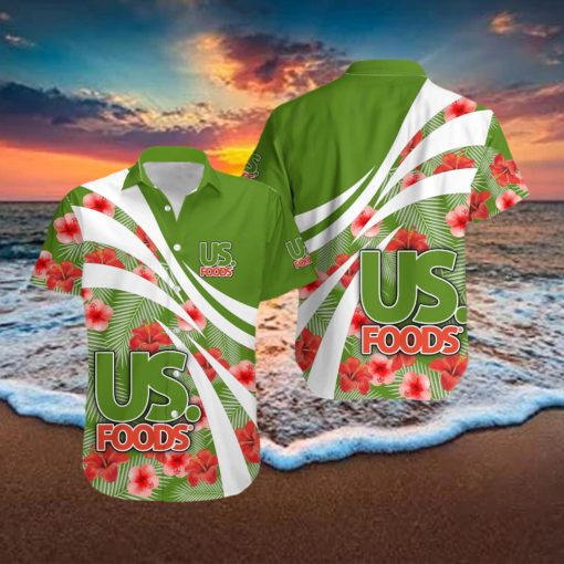 us foods Logo Stylish AOP Hawaiian Shirt Tropical Aloha For Mens