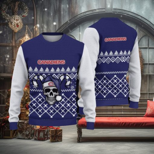 Montreal Canadiens Christmas Skull 3D Gingerbread Ugly Sweater Gifr For Fans