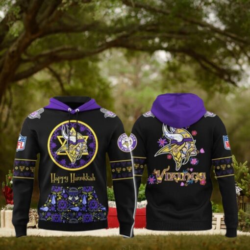 Minnesota Vikings Happy Hanukkah Holiday 2024 Hoodie