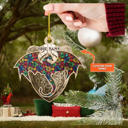 Dragon Viking Personalized Suncatcher Ornament