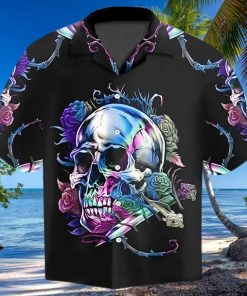 Skull Rose Pattern Hawaiian Shirt