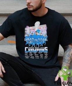 Detroit Lions Super Bowl LVIII 2024 Champions Signatures Shirt