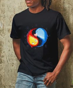 Fire Death Alive A Calcifer and water yin yang cartoon shirt