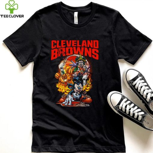 Mickey Mouse Pumpkin Halloween Vince Lombardi Trophy Cleveland Browns T Shirt
