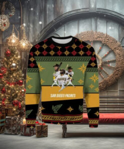 MLB San Diego Padres Christmas Ugly Sweater Star Players In Action
