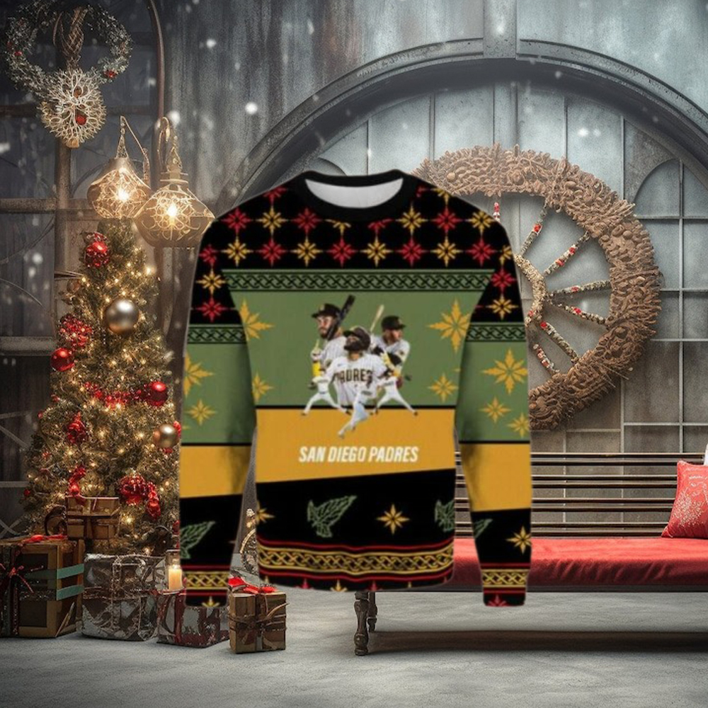 MLB San Diego Padres Christmas Ugly Sweater Star Players In Action MLB San Diego Padres Christmas Ugly Sweater Star Players In Action
