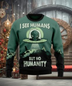 Alien No Humanity Ugly Christmas Sweater