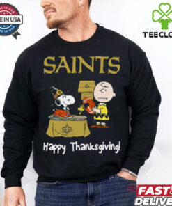 Peanuts New Orleans Saints Football Happy Thanksgiving T Shirt