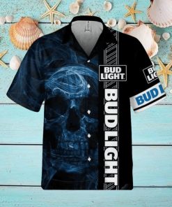 Bud Light Hawaiian Shirt Smoke Skull Beer Lovers Gift