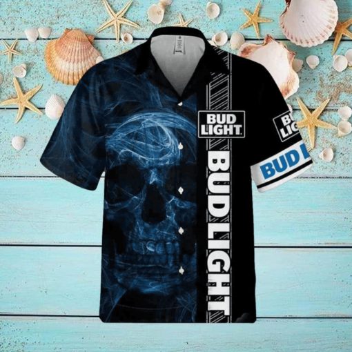 Bud Light Hawaiian Shirt Smoke Skull Beer Lovers Gift