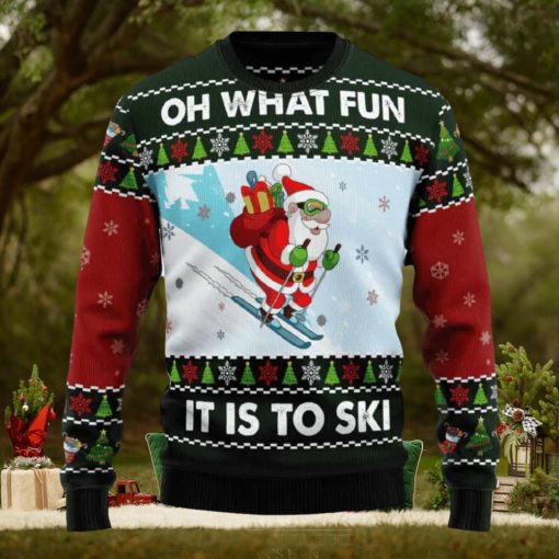 Skiing Oh What Fun Ugly Christmas Sweater