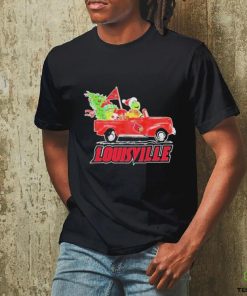 Santa Grinch Drive Truck Louisville Cardinals Christmas Shirt