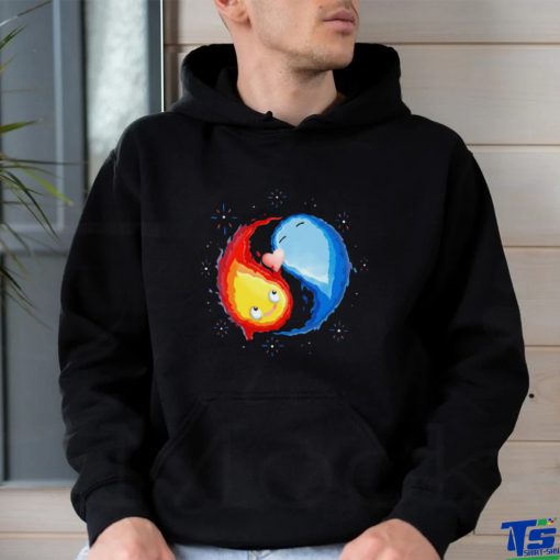 Fire Death Alive A Calcifer and water yin yang cartoon shirt