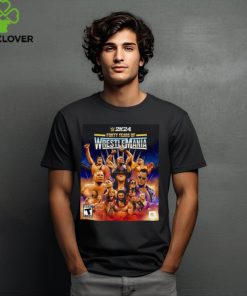 wWE 2K24 Forty Years Of Wrestlemania Edition All Legends Icons Superstar Game Cover Poster Shirt