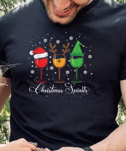 Spirits Glasses Of Wine Xmas Holidays Party Christmas New Design T Shirt0