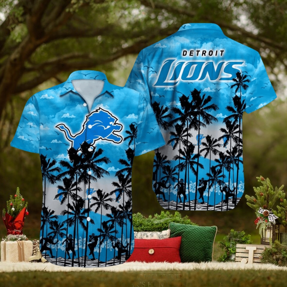 Detroit Lions Mascot Design Hawaiian Shirt