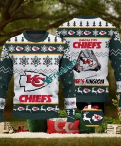 Kansas City Chiefs Fans Logo Snowflake Pattern Green Ugly Christmas Sweater