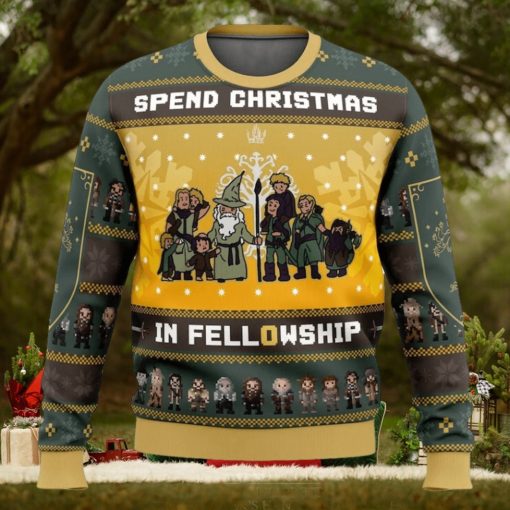 Spend Christmas in Fellowship Ugly Christmas Sweater, LOTR Ugly Sweater