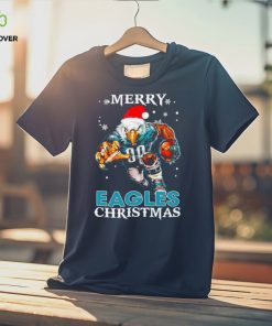 Happy Merry Christmas Philadelphia Eagles football Santa hat mascot hoodie, sweater, longsleeve, shirt v-neck, t-shirt