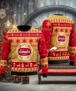 Funny Schaefer Beer Personalized Ugly Christmas Sweater 3D Printed