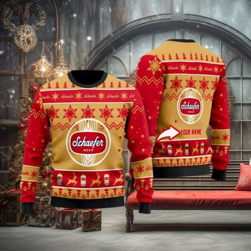 Funny Schaefer Beer Personalized Ugly Christmas Sweater 3D Printed