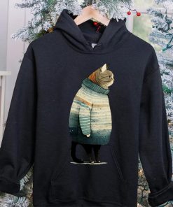 winter cat print Sweathoodie, sweater, longsleeve, shirt v-neck, t-shirt