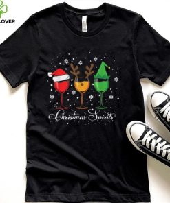 Spirits Glasses Of Wine Xmas Holidays Party Christmas New Design T Shirt2