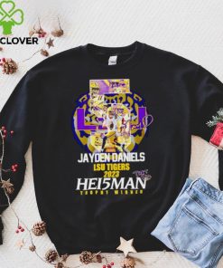 5 Jayden Daniels LSU Tigers 2023 Hei5man trophy winner signature hoodie, sweater, longsleeve, shirt v-neck, t-shirt