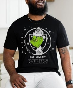 Santa Grinch I Hate People But I Love My Oakland Raiders Christmas Shirt