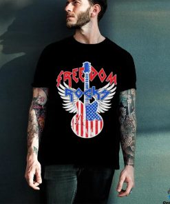 Freedom Rocks 4th Of July Patriotic Usa Flag Rock Guitar Shirt