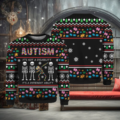 Autism It’s Not A Disability It’s A Different Ugly Christmas Sweater