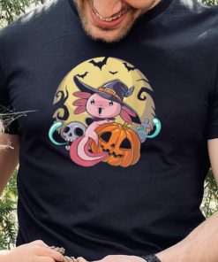 Axolotl Halloween Gifts Axolotl Witch On Pumpkin Halloween T Shirt2