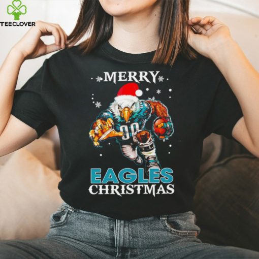 Happy Merry Christmas Philadelphia Eagles football Santa hat mascot hoodie, sweater, longsleeve, shirt v-neck, t-shirt