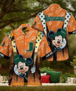 NCAA Miami Hurricanes Hawaiian Shirt Mickey Mouse Disney Summer Gift