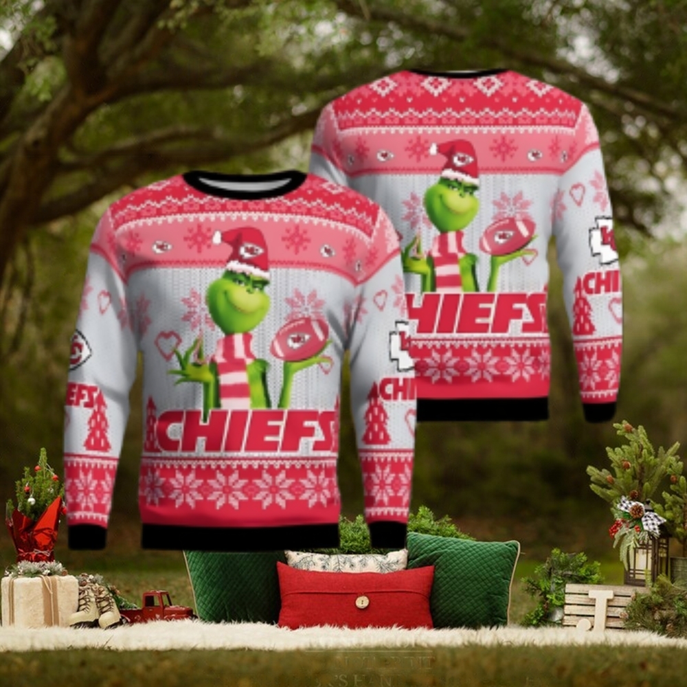 Kansas City Chiefs Grinch Snowflake Pattern Ugly Sweater Christmas Kansas City Chiefs Grinch Snowflake Pattern Ugly Sweater Christmas