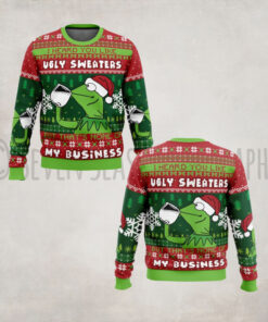 None Of My Business Kermit the Frog Ugly Christmas Sweater