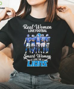 Real Women Love Football Smart Women Love The Detroit Lions 2023 2024 Playoffs Signatures Shirt