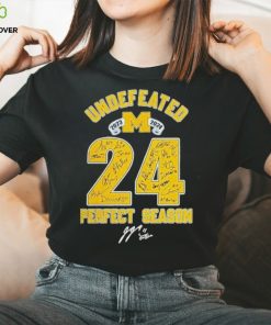 Michigan Wolverines 2023 2024 Undefeated 24 Perfect Season Signatures Unique T Shirt