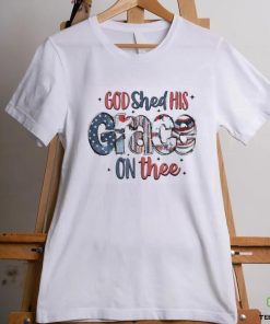 God Shed His Grace On Thee 4th Of July Groovy Patriotic T Shirt