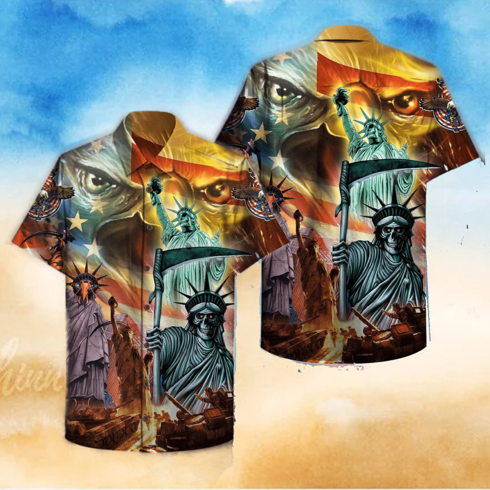 Hawaiian Aloha Shirts America Skull State Of Liberty Hawaiian Aloha Shirts America Skull State Of Liberty