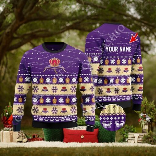 Personalized Christmas Twinkle Lights Crown Royal Christmas Beer Sweater