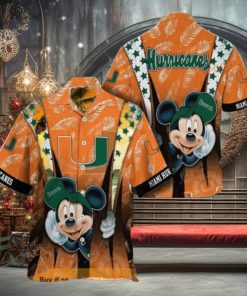 NCAA Miami Hurricanes Hawaiian Shirt Mickey Mouse Disney Summer Gift