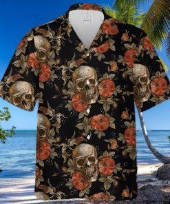 Skull Rose Hawaiian Shirt Made In Hawaii Summer Shirt Beach Shir