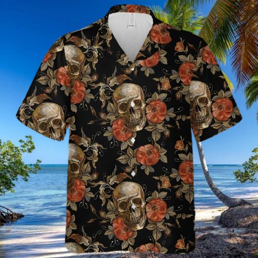 Skull Rose Hawaiian Shirt Made In Hawaii Summer Shirt Beach Shir