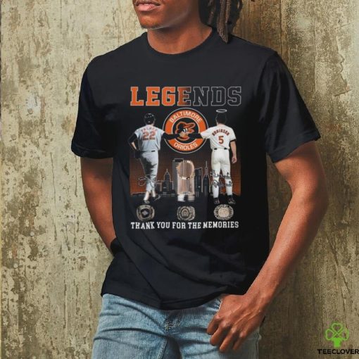 Legends Baltimore Orioles Palmer And Robinson Thank You For The Memories T Shirt