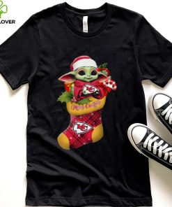 Merry Christmas Baby Yoda Hug Kansas City Chiefs T Shirt Funny Xmas