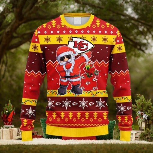 NFL Fans Kansas City Chiefs Dabbing Santa Claus Christmas Ugly Sweater For Men Women